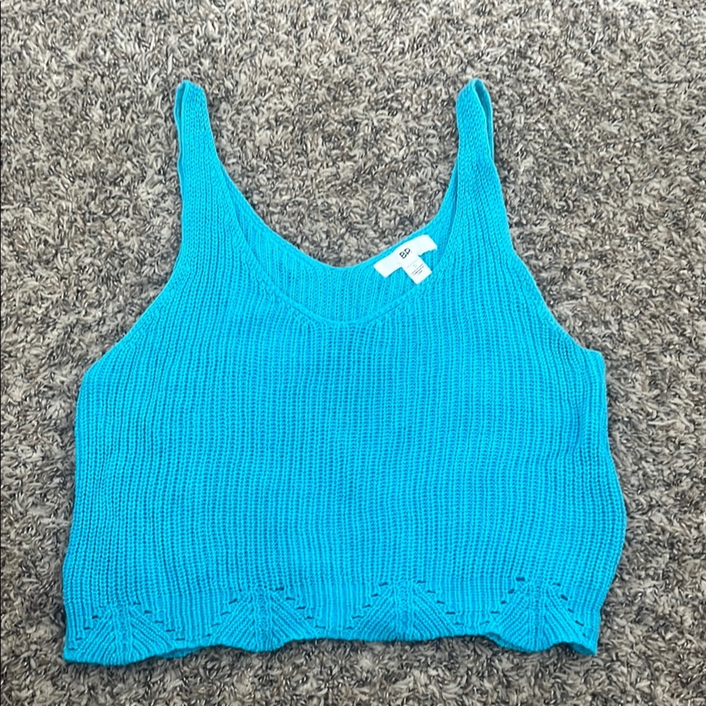Blue Knit Tank Top